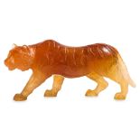A DAUM CRYSTAL TIGER FOR RAFFLES HOTEL SINGAPORE