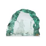 A VICKE LINDSTRAND POLAR BEAR ART GLASS SCULPTURE FOR KOSTA BODA