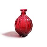 A BACCARAT RED CRYSTAL ISADORA VASE