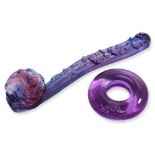 A LIULIGONGFANG ART GLASS RUYI SCEPTRE