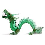 A LARGE FORMIA MURANO ART GLASS DRAGON SCULPTURE