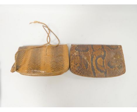 Two vintage ladies snakeskin clutch bags.&nbsp;(2)