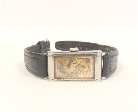 1930s Rolex rectangular case gent's wristwatch Ref.1868 having Extra Prima 17 jewels manual wind movement housed within a sta