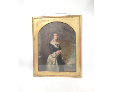 Sir Francis Grant PRA (1803-1878) Portrait of Harriot Brooke, later Countess of Meath. Oil on canvas  Paper label verso. 48cm