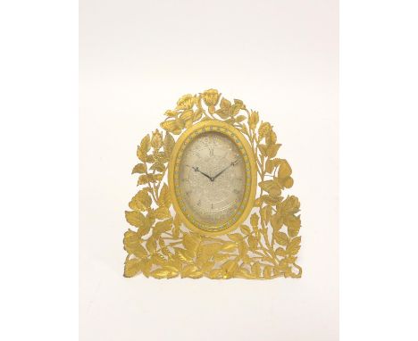 Victorian strut timepiece by Howell, James&nbsp;&amp; Co, London, makers to the Queen no.7279, the silvered engraved dial wit