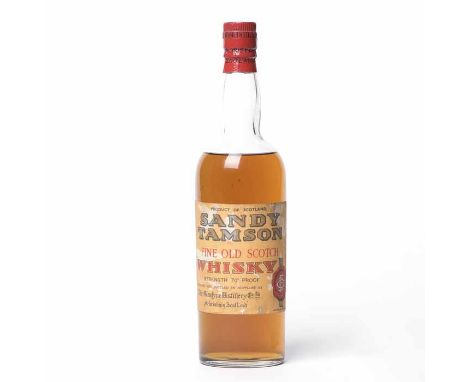 SANDY TAMSON
Blended Fine Old Scotch Whisky, Blended and Bottled by The Glenfyne Distillery Co. Ltd. Ardrishaig, 70°Proof, no