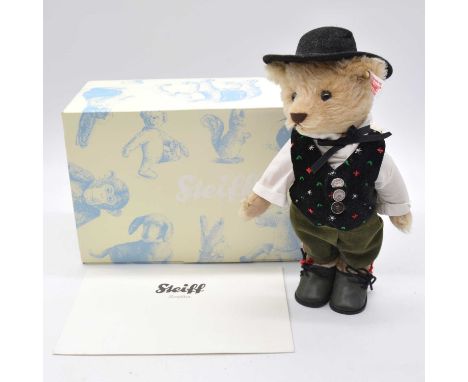 Steiff Germany teddy bear, EAN 672200 'Sepp', 23cm, 2009, limited edition no.856 of 1500, with white tag and button ear, boxe