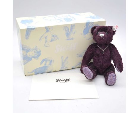 Steiff Germany teddy bear, EAN 035159 'Amethyst', 25cm, 2013, limited edition no.643 of 2000, with white tag and button ear, 