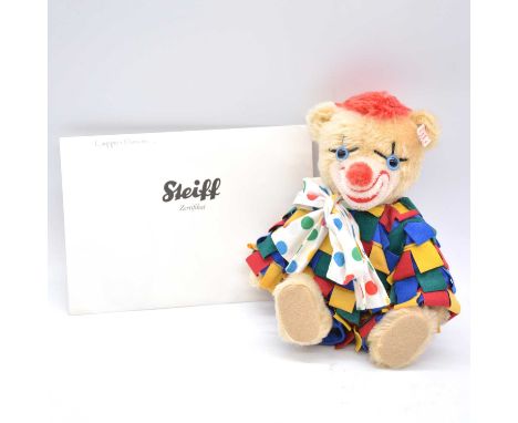 Steiff Germany teddy bear, EAN 989605 'Lappenclown' bear, 26cm, 2013, limited edition no.74 of 1111, with certificate, white 