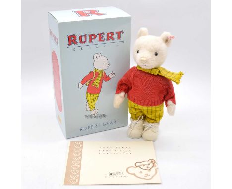 Steiff Germany teddy bear, EAN 653568 'Rupert bear', 28cm, 2007, limited edition no.1450 of 3000, with white tag and button e