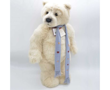 Charlie Bears teddy bear, ref CB141414 'Ivory', 74cm, limited edition no.49 of 1000, designed by Isabelle Lee, with scarf and