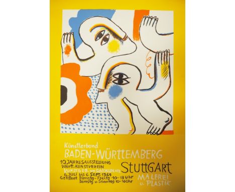 Werbeplakat: Künstlerbund Baden Württemberg, Stuttgart. Farbdruck auf Papier. 85 x 60 cm. Zustand I-II