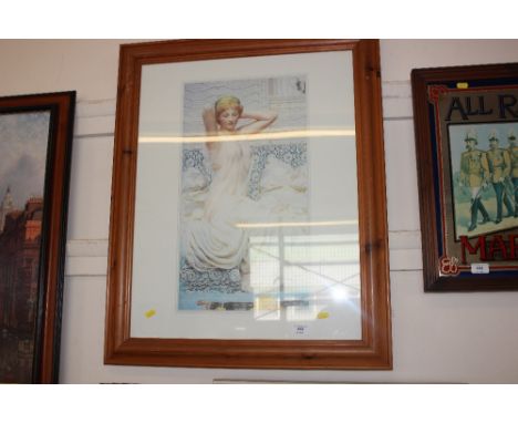 A pine framed portrait print 