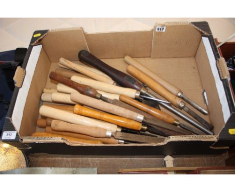 A box of wood turning tools