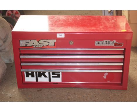 A metal multi drawer tool chest 
