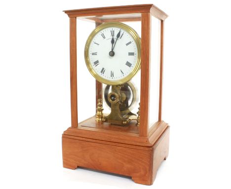 Good home made copy of a Eureka electric mantel clock by and signed E. Knight, Southwick, the 4.25" white dial within a glaze