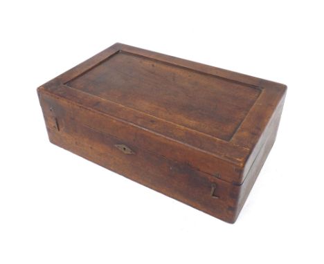 Old mahogany box containing various lathe and other tools, 21" wide