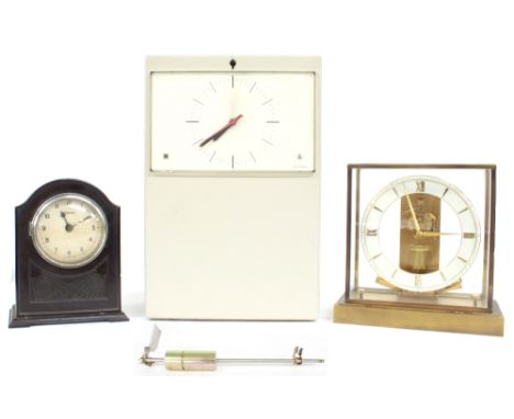 Interesting German electric master wall clock by Telefonbau Normalzeit, the rectangular dial plate bearing the maker's monogr