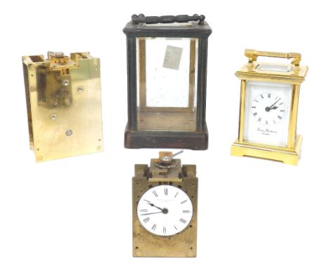 Miniature movement with platform escapement, the 1.25" white dial signed Hardy Brothers, London; also a contemporary miniatur
