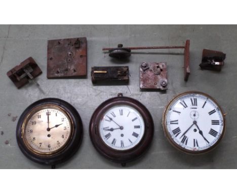 Three old ship's clocks in need of restoration; also a small quantity of old Mercer workshop tools