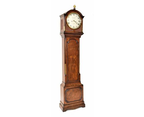 Fine English mahogany eight day longcase clock with five pillar movement, the 12" circular dial signed James McCabe, Royal Ex