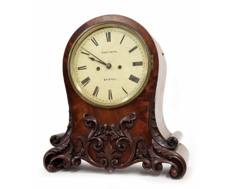 English mahogany double fusee bracket clock in need of restoration, the 8" cream dial signed Thos Gath, Bristol, the movement