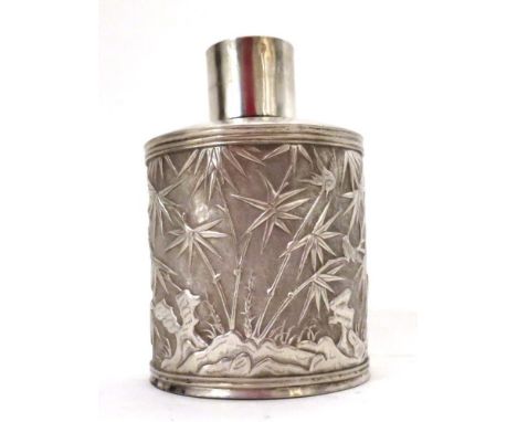 Porta tè in argento Cina inizio XX sec. Tea Caddy silver China early twentieth century. 