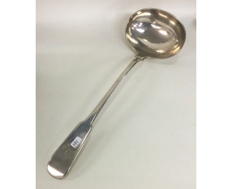 EDINBURGH: A heavy Scottish silver fiddle pattern soup ladle. 1819. By J McKay. Approx. 276 grams. Est. £120 - £150. 