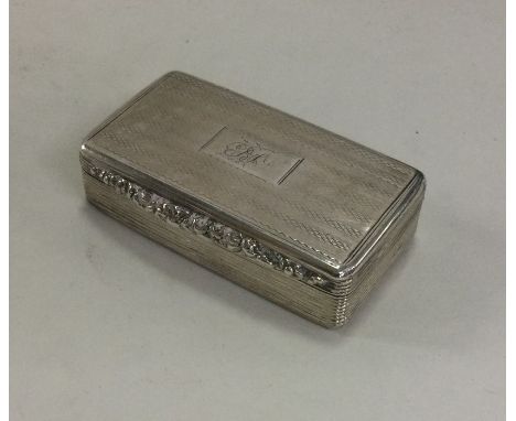 A good William IV silver snuff box with engine turned decoration. Birmingham 1832. By Thomas Shaw. Approx. 52 grams. Est. £15