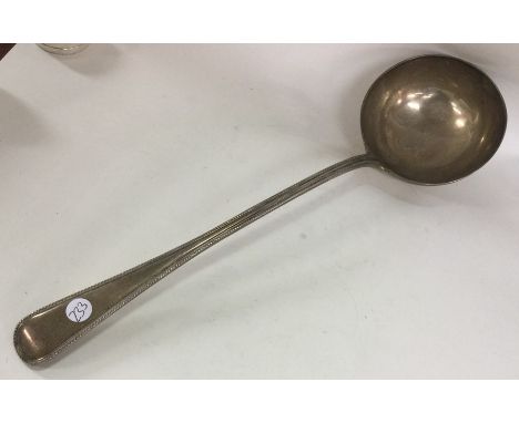 A Victorian silver bead edge soup ladle. London. By GA. Approx. 272 grams. Est. £200 - £300.