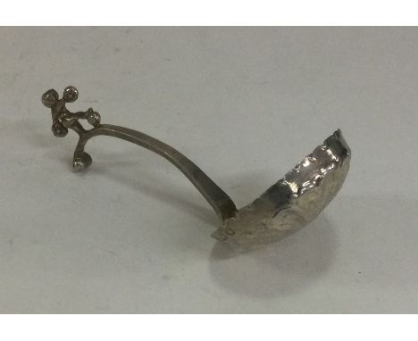 A Victorian silver ladle with chased bowl. London. Approx. 14 grams. Est. £20 - £30.