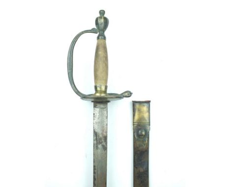 A 1796 Pattern Infantry Sergeant's sword of the 9th Royal Veteran's Reserve Battalion of Ireland, 81cm fullered blade stamped