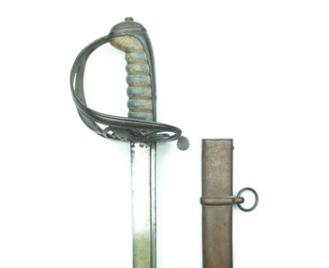 An 1822 Pattern Rifle Officer's sword too the Duke of York's Rifles by Salter, 81cm pipe backed blade with spear point etched