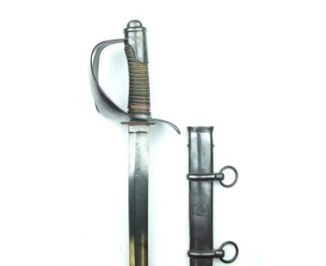 An Italian Model 1860 cavalry Trooper's sword, 89cm fullered blade stamped with the maker's name and TORINO regulation steel 
