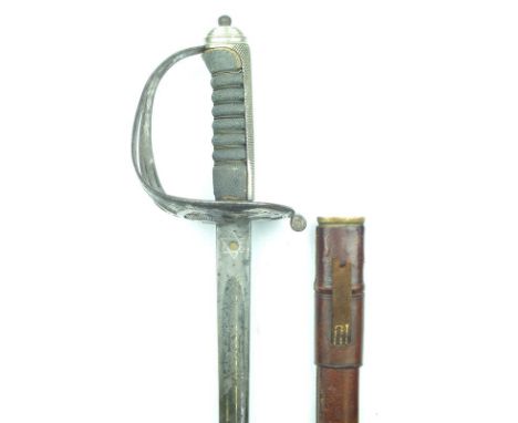 A George V Irish Guards Officer's sword, 83cm blade by Thompson of Piccadily, etched with scrolling foliage, crowned regiment