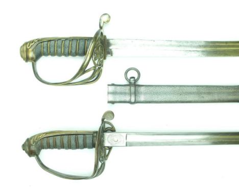 A Victorian 1822 Pattern Infantry Officer's sword, 81.5cm blade by SIMMONS BROS, COCKSPUR ST LONDON, etched with scrolling fo