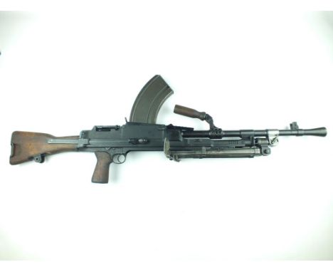 A deactivated .303 Bren MK3 Light Machine Gun, 21.5inch sighted barrel, the side of the barrel stamped LB39376 and the left s