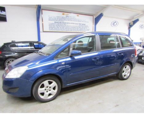 Make &amp; Model: Vauxhall Zafira ExclusivDate of Reg: NV08 OCPColour: Bluecc: 1598MoT: 21-12-2021Fuel Type: PETROLMileage: 1