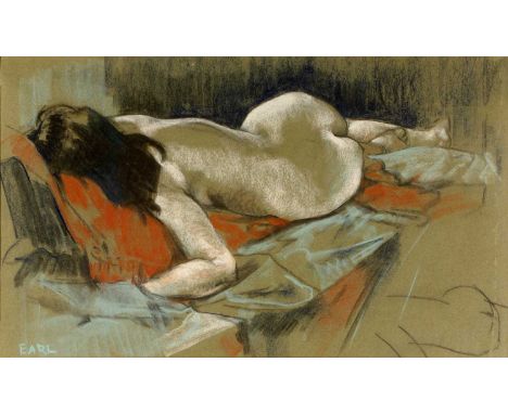 Earl (20th Century English School) 'Untitled nude life study', pastel, signed lower left, 32cm x 54cmOverall scuffs and some 