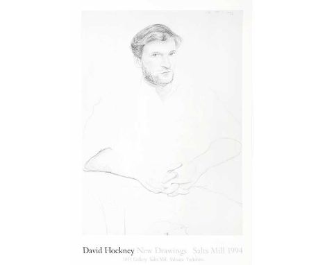 David Hockney (b.1937)'New Drawings, 1994, showing John Fitzherbert painting for Salts Mill', off-set lithograph, unframed, 6