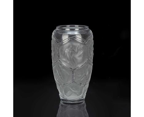 René Lalique (1860-1945) glass vase, decorated with nude female figures, signed 'Lalique France' to the base, 22.5cm highOver