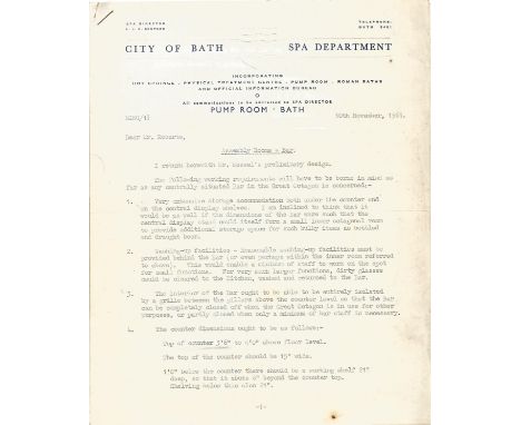 Architectural Drawings &amp; Diagrams for Alterations at Bath Assembly Rooms in the 1960s Includes Photos, Plans, Diagrams &a