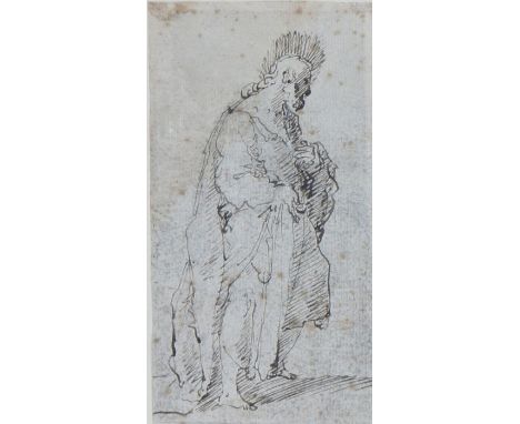 Italian School (18th Century) Study of a Figure, Possibly Christpen and ink drawing 17 x 10cm