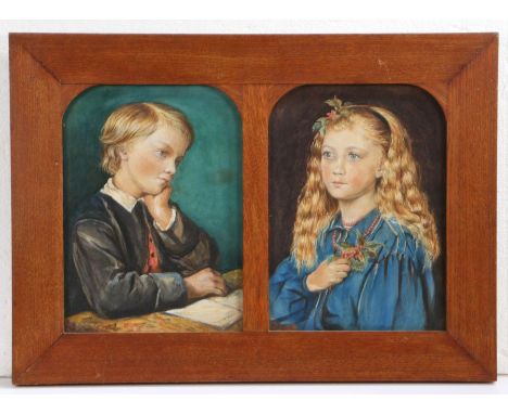 The Hon. Mrs William LowtherPaul Vieugue and Mary Lowther1897 and 1927a pair set in a shared framesigned and titled (verso)wa