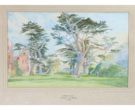 James William Lowther, 1st Viscount Ullswater (1855-1949)'Campsea Ashe'1946dated (lower right)watercolour 32 x 51cm (12 1/4 x