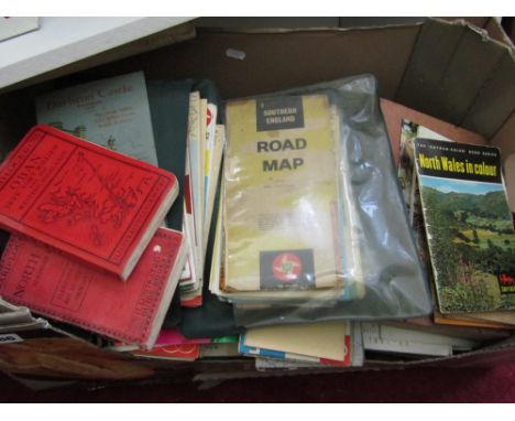A quantity of assorted OS maps and motoring booklets, two Ward Lock & Co guides, a collection of Shell and BP motoring epheme