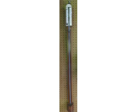 A 19th century mahogany stick barometer with ivory frontage inscribed "Burrington Exeter", 85cm high