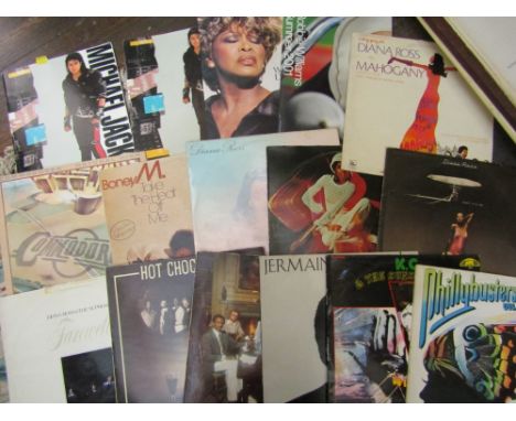 A quantity of LPs mostly of black artists including Diana Ross, Commodores, Billy Ocean, Gladys Knight, etc together with two