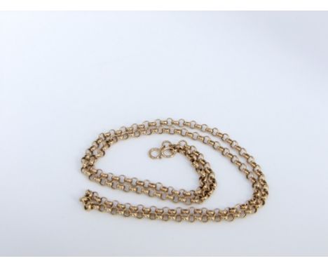 A 9ct gold cable link chain, 9.8g