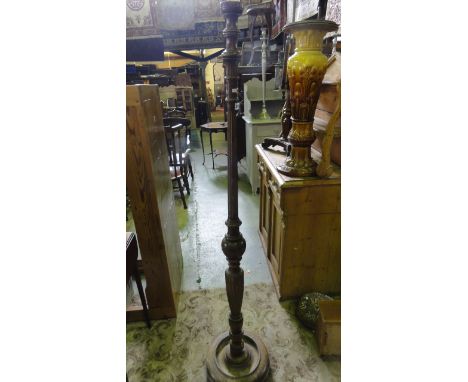 Two vintage lamp standards, one with bobbin moulded detail